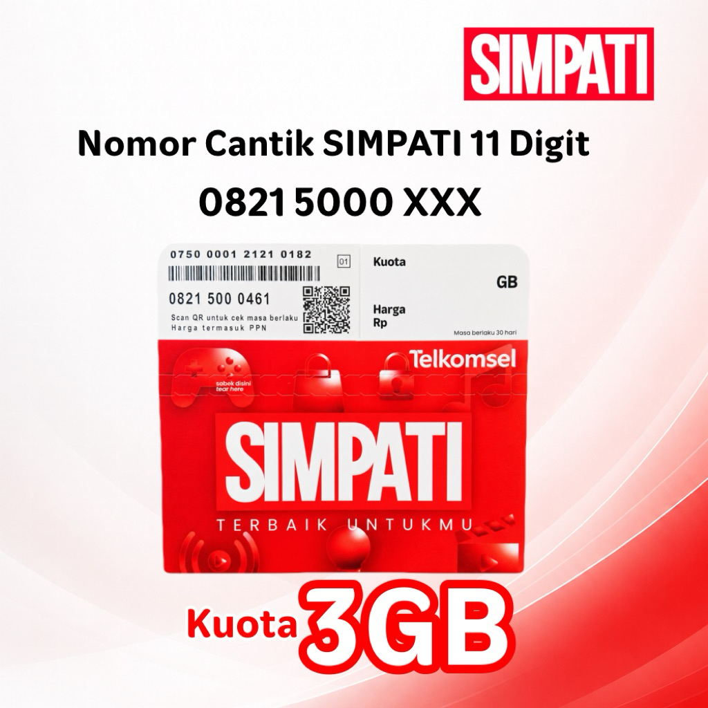 Nomor Cantik SIMPATI 11 Digit Triple Tengah 000 Rapi