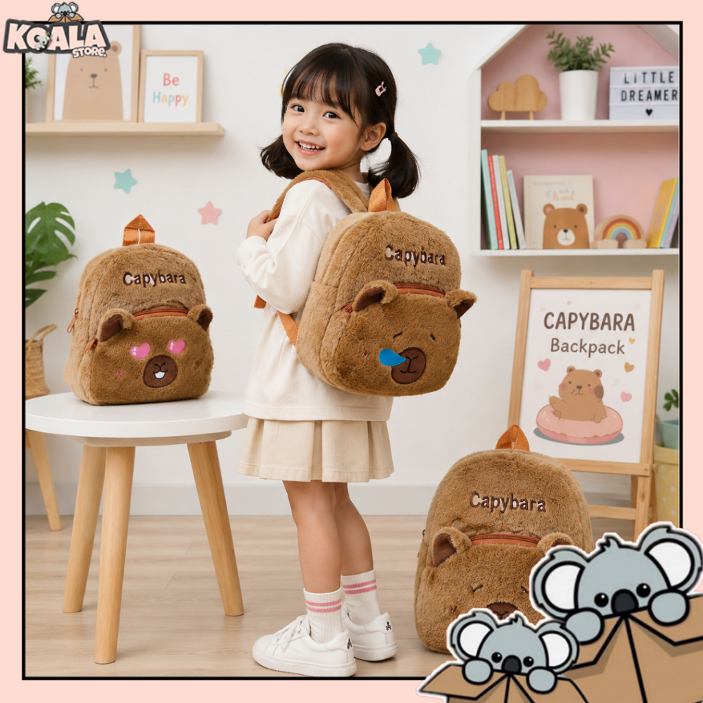 Tas Ransel Anak Sekolah Tk Paud Backpack Anak Karakter Capybara Tk Paud KoalaStore T333