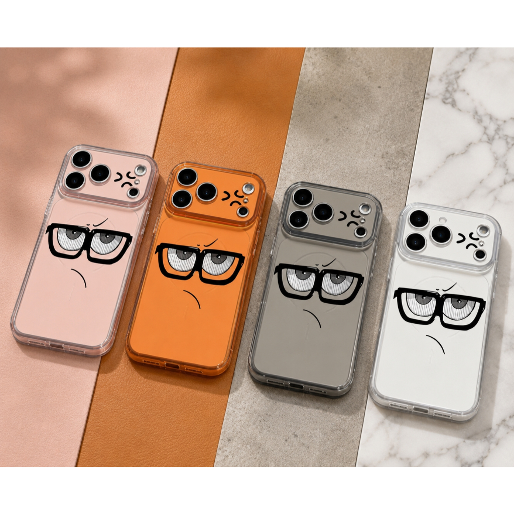 Case hp dengan ekspresi kacamata Untuk IPhone 12 series lucu unik case aesthetic premium