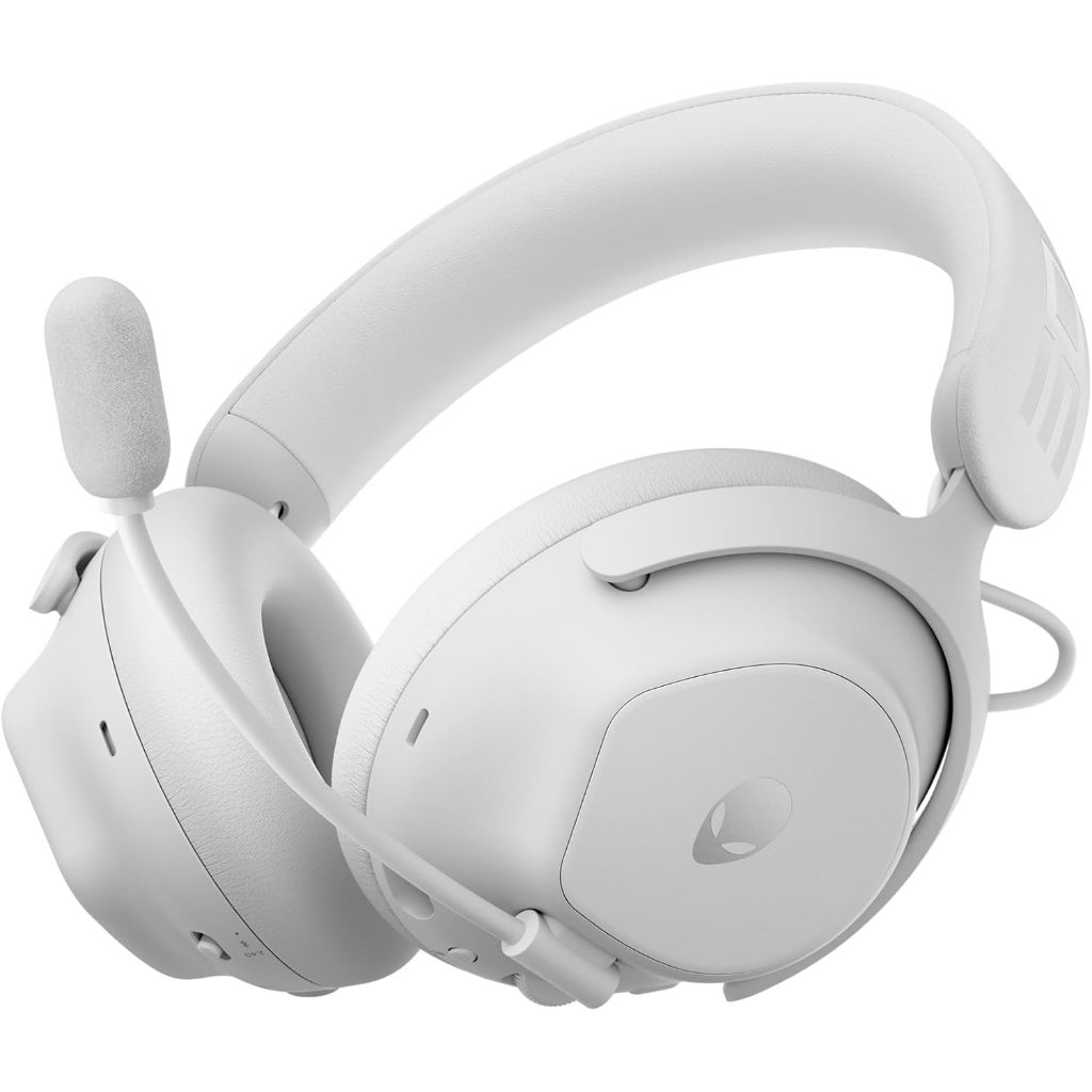 Alienware Pro Wireless Gaming Headset Silver White Graphene Coated 50mm Driver Active Noise