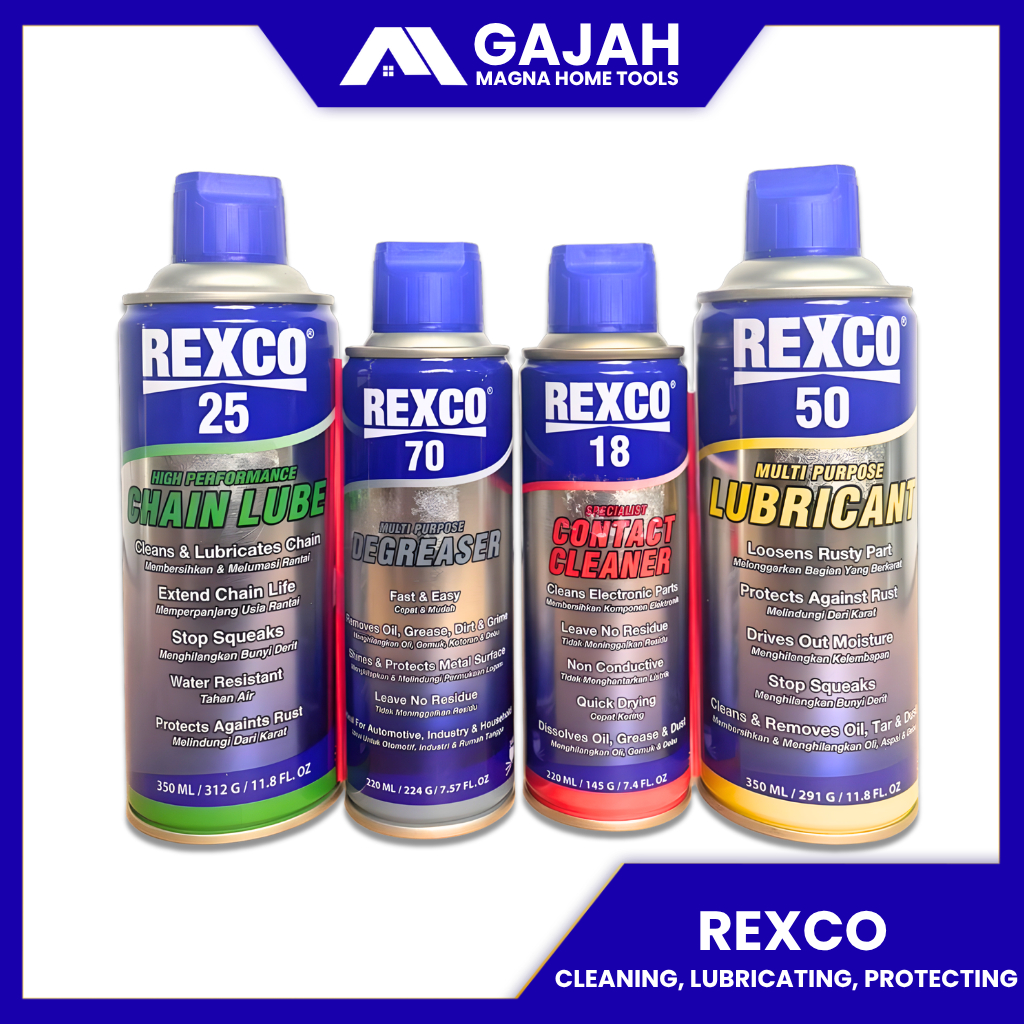REXCO PELUMAS SERBAGUNA ANTI KARAT SEMPROT RANTAI BAUT | REXCO 18 | REXCO 25 | REXCO 50 | REXCO 70