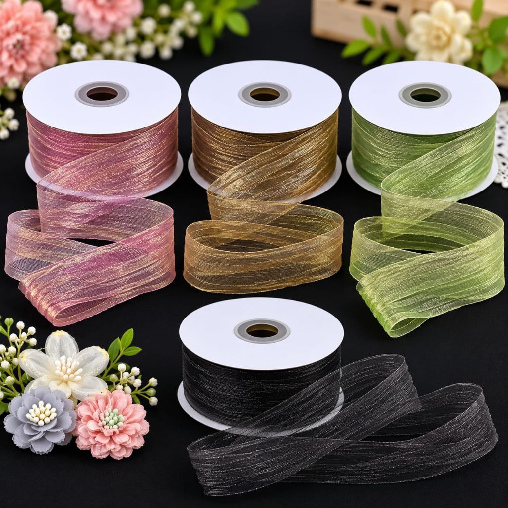 1 YARD ( 90 CM) - PITA ORGANZA SHIMMER KERUT | PITA ORGANZA  SHIMMER | PITA TRANSPARAN SHIMMER KERUT