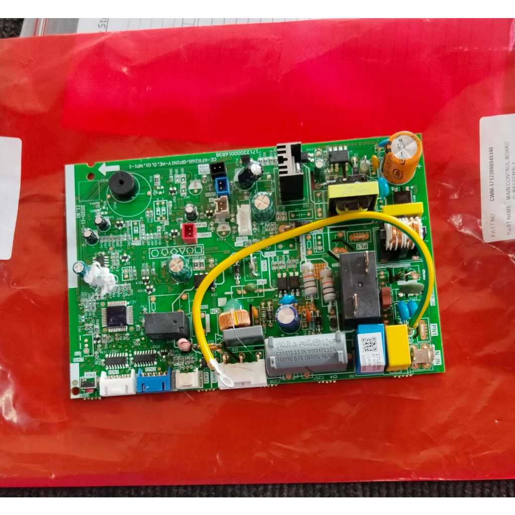 Main Control Board  CS-RS5UKP Kuning Hijau Dengan Komponen Elektronik Dan Kabel