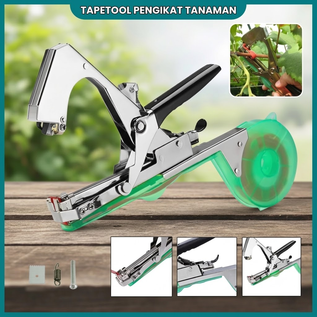 Tapetool Alat Pengikat Batang Tanaman Otomatis Alat Ikat Rambat Anggur Melon Timun Cabai Tomat
