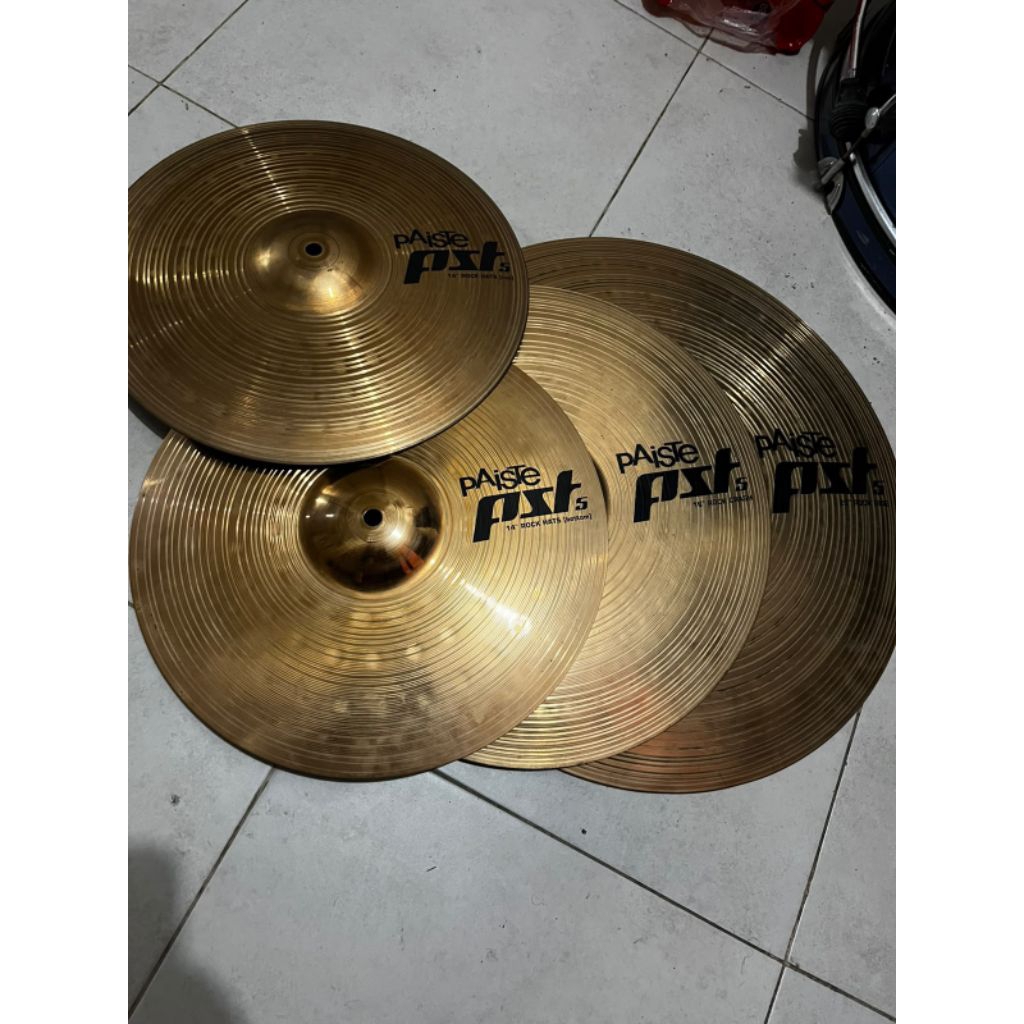 Cymbal PAISTE PST 5 Simbal Paiste PST5 Pst-5 set Crash 16 Hihat14 Ride20