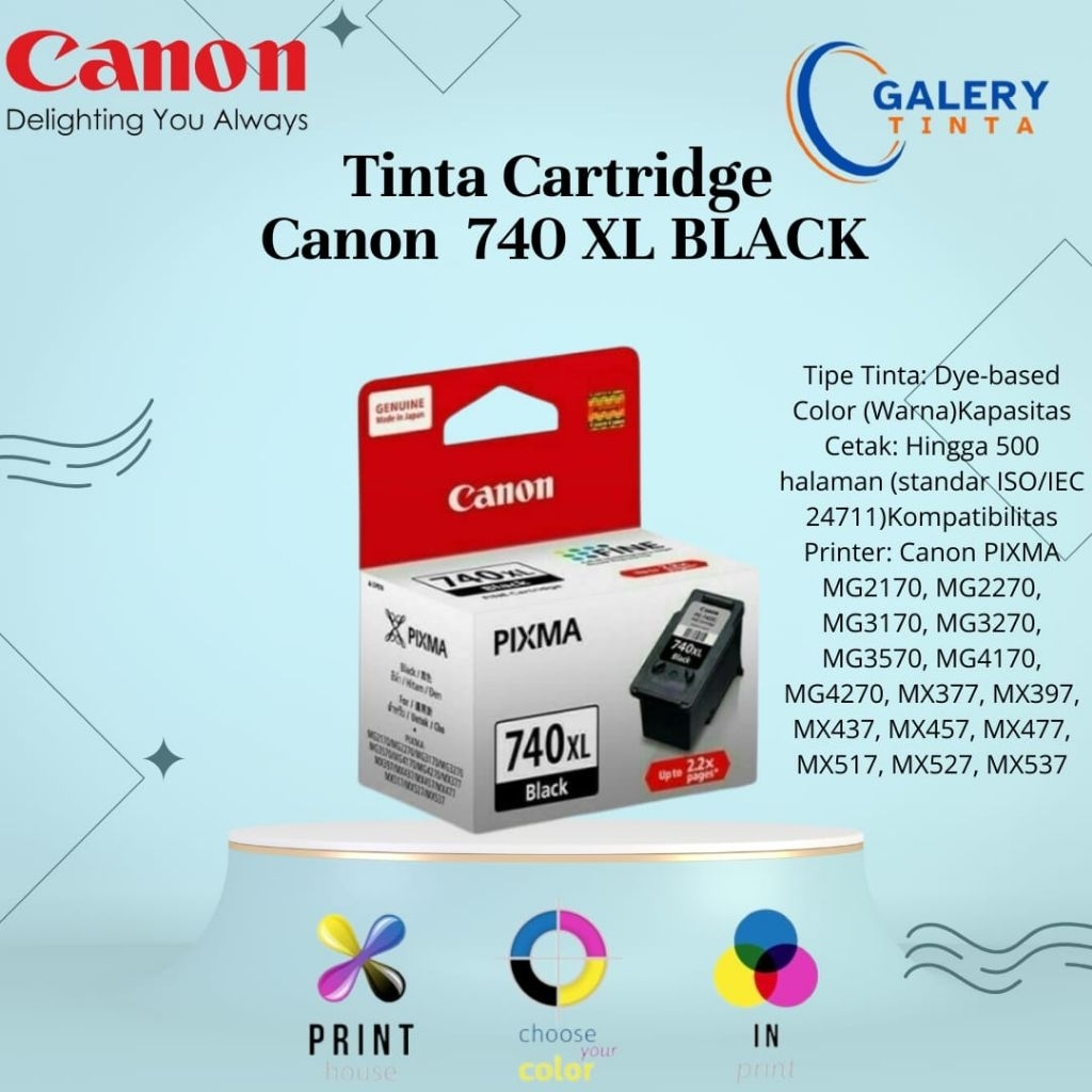 Canon 740XL Black Original Pixma: MG2170, MG2270, MG3170, MG3270, MG3570