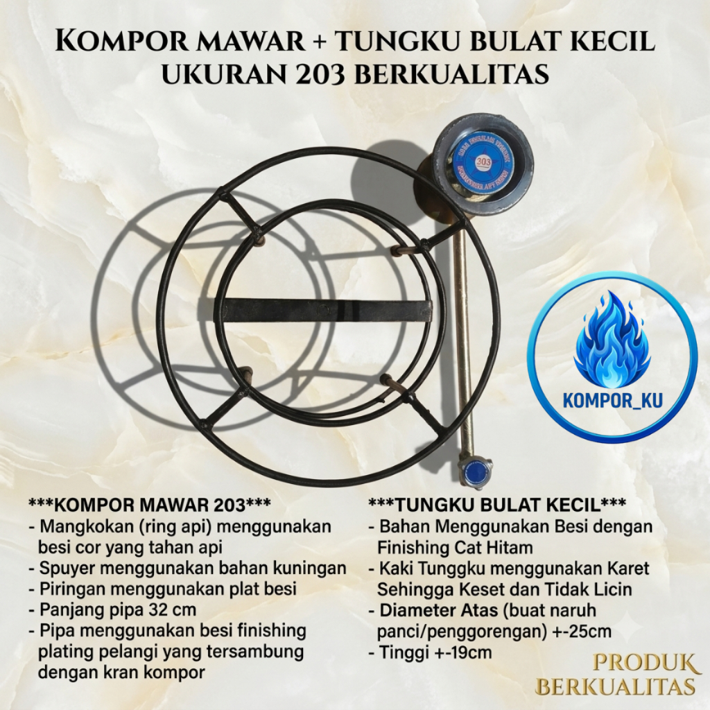 Kompor Mawar 203 + Tungku Bulat Kecil / Kompor Semawar 203 + Tungku Bulat Kecil / kompor mawar set /