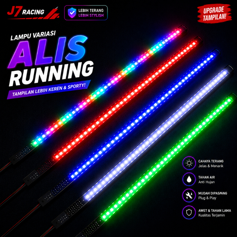 LAMPU ALIS RGB RUNNING LED KOLONG 30 CM SPEEDOMETER 12 V  VARIASI MOTOR MOBIL TRUK UNIVERSAL