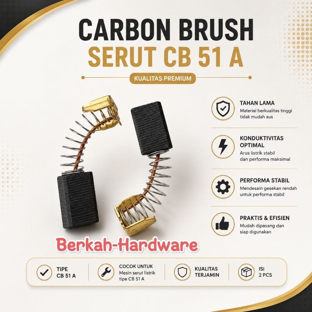 Carbon Brush Arang Serut 51A / CB Mofuji Spul Box Isi 2 pcs
