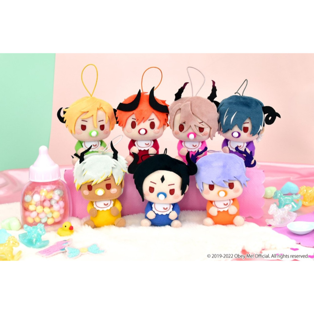 Obey Me Obey Me Baby Friends Tenori Plushie Mascot Nui Mammon Belphegor Asmodeus Satan Beelzebub Off