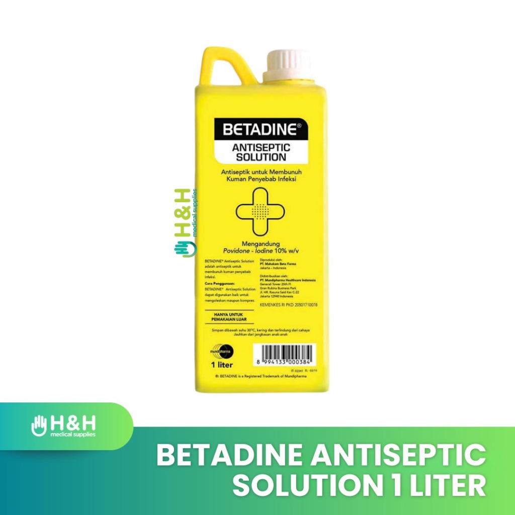 Betadine Antiseptic Solution 1 Liter / Antiseptic Betadine 1 Liter / Obat luka