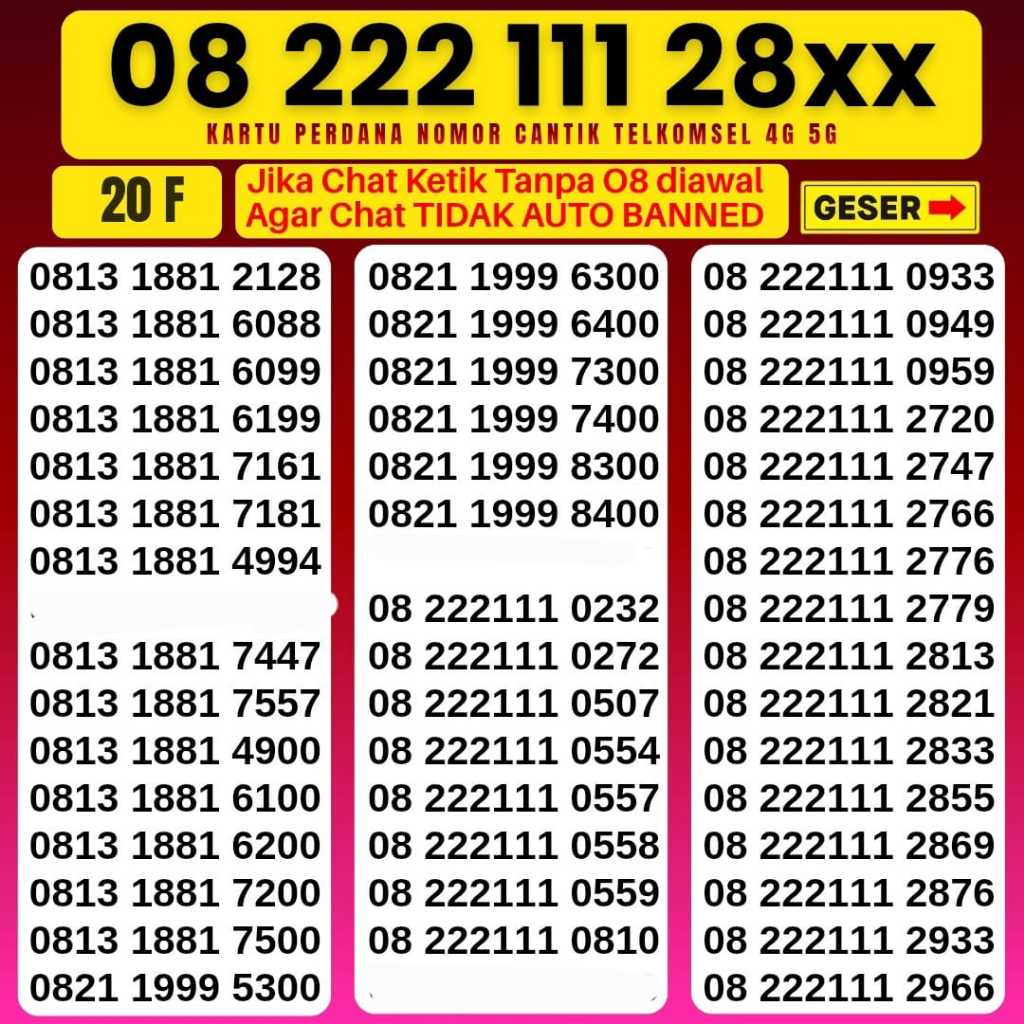 PROMO  NOMOR CANTIK SIMPATI 11digit 12digit TELKOMSEL 4G 5G NOCAN SIMPATI NOMER SIMPATI CANTIK KARTU