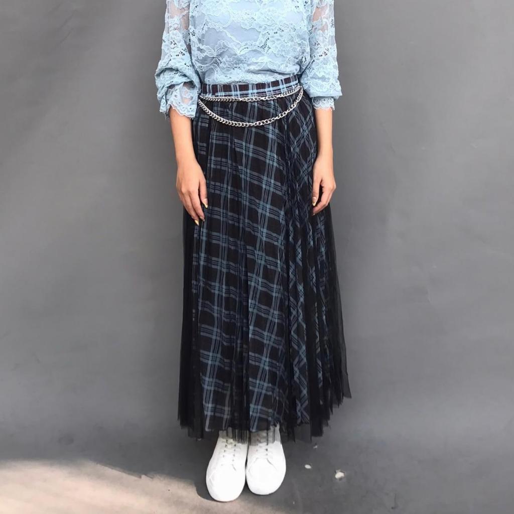 Magnolia Collection Rok Maxi Tulle Motif Kotak Mint
