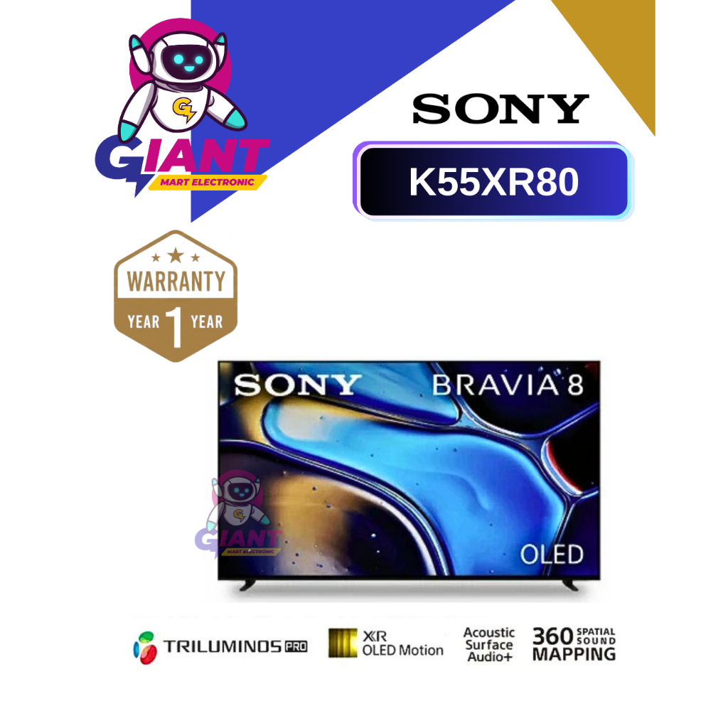 TV LED K55XR80 SONY BRAVIA 8 OLED GOOGLE SMART 4K UHD 55 INCH