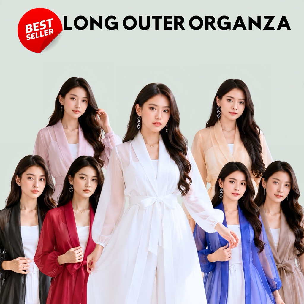 OUTER ORGANZA LONG OUTER KOREAN STYLE