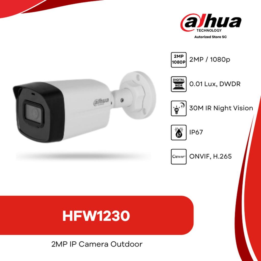 Promo Dahua ECO Series HFW1230 2MP Lite IP Camera CCTV IR Fixed Outdoor DH-IPC-HFW1230 Garansi Resmi