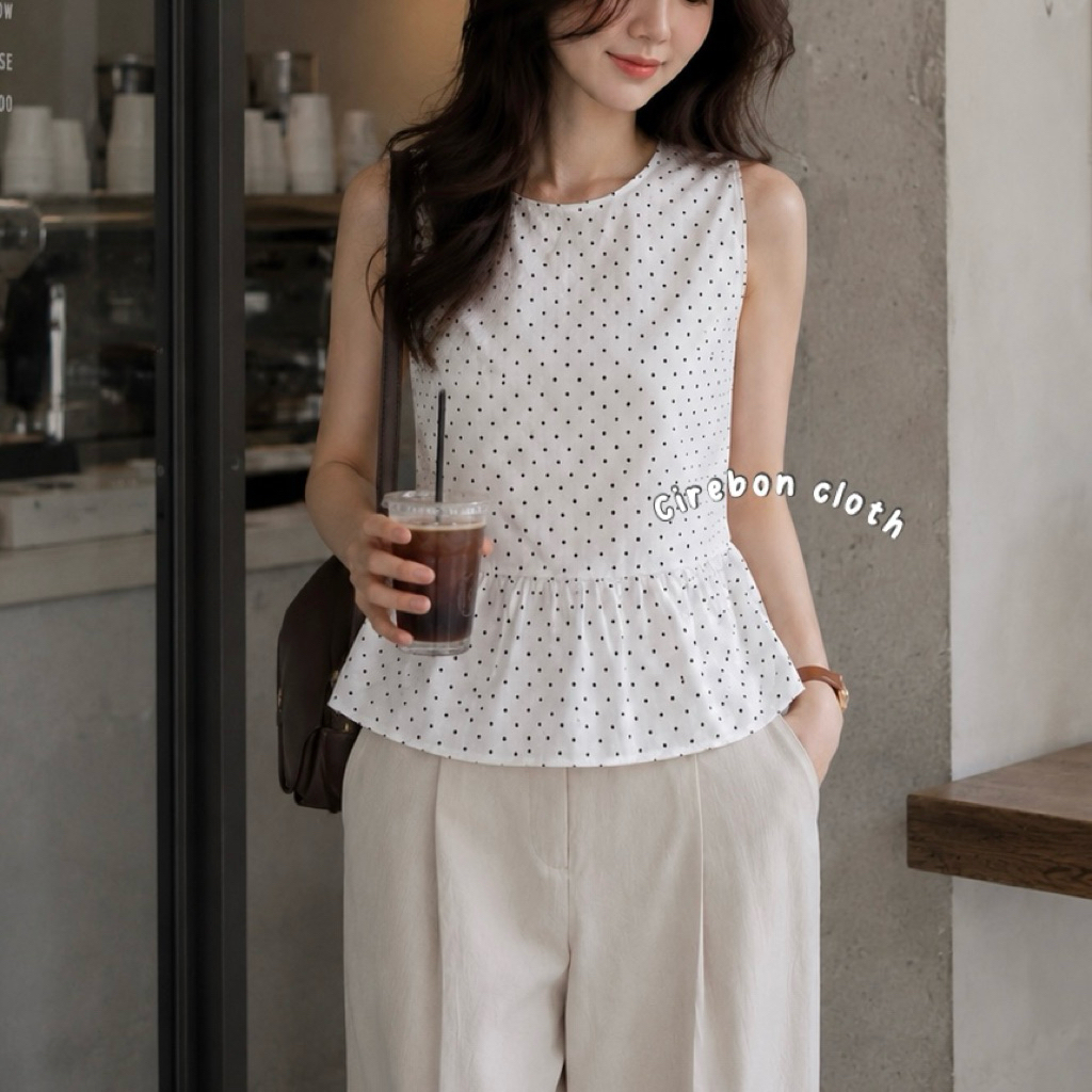 KIYANA - Nayara inner top sleeveless / Inner polkadot / Polkadot top / Polkadot Inner