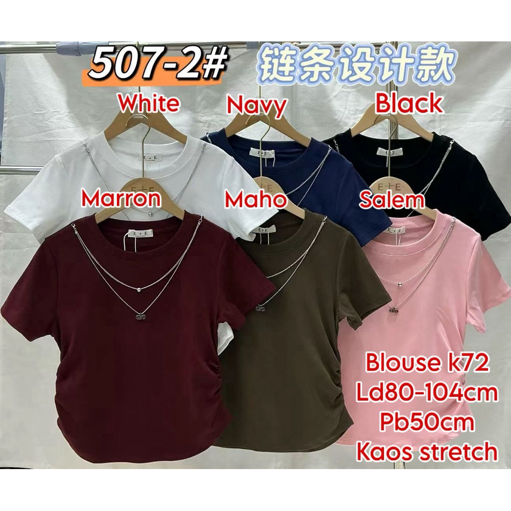 Kaos Wanita + Kalung ld80-104cm