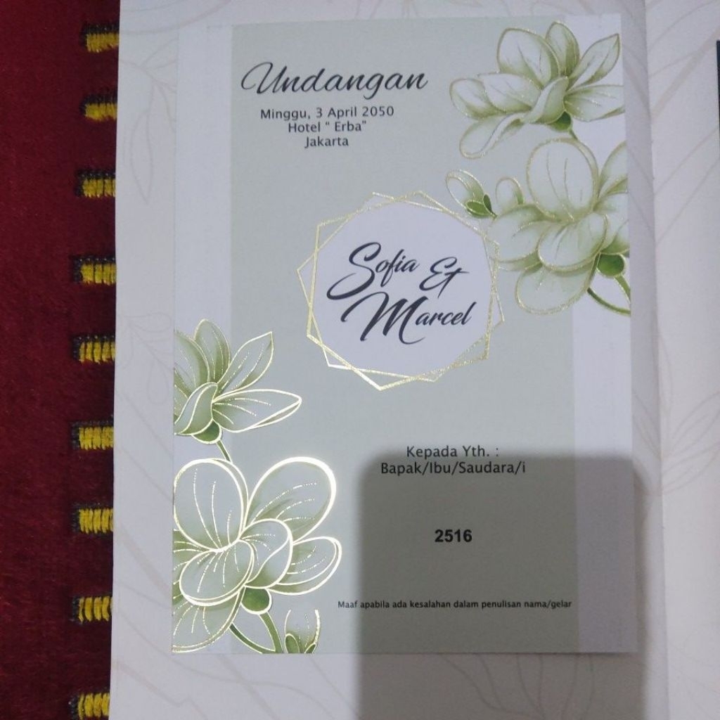 Undangan Erba Tipe 2516