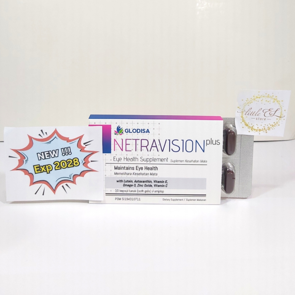 NETRAVISION PLUS - 1 BLISTER - Expired 21 Mei 2028 - Vitamin Mata - Suplemen Kesehatan Mata