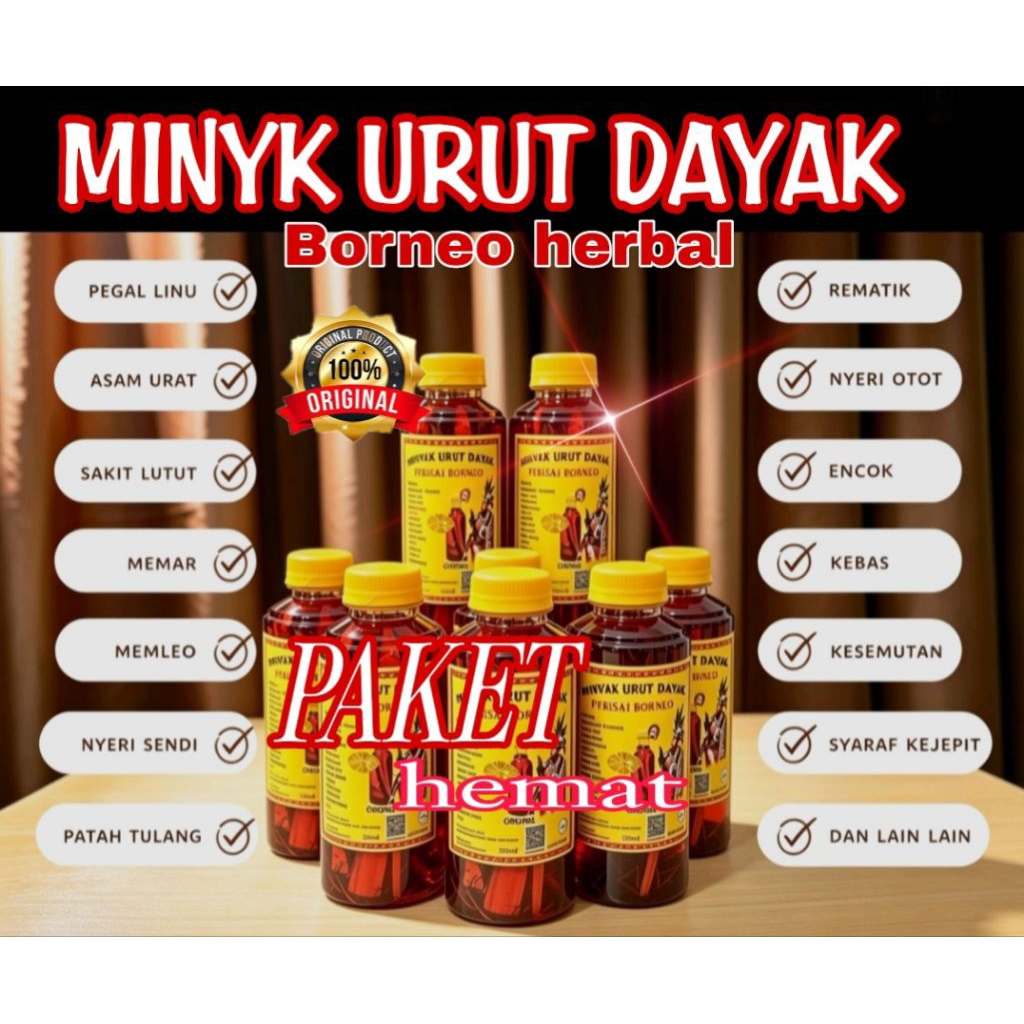 Minyak Urut Dayak Perisai Borneo - Borneo Herbal Asli Original 250ml