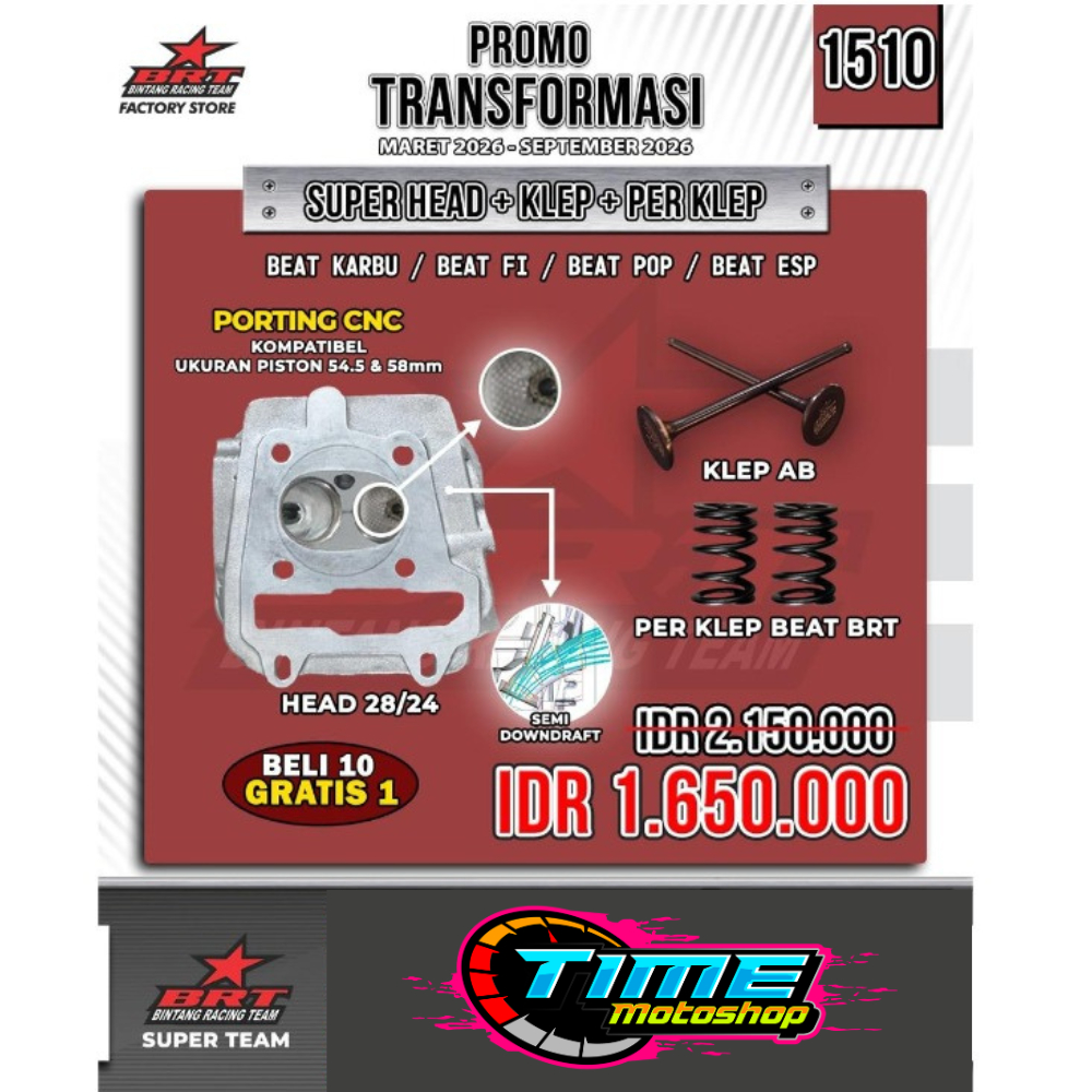 SUPER HEAD BRT BEAT KARBU  / BEAT FI  / BEAT POP  / BEAT ESP 28/24 PORTING CNC