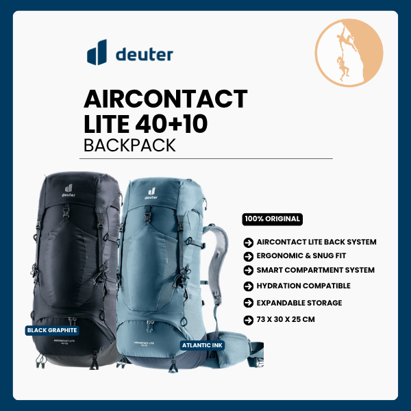 Deuter Aircontact Lite 40+10 - Tas Gunung/Hiking Backpack