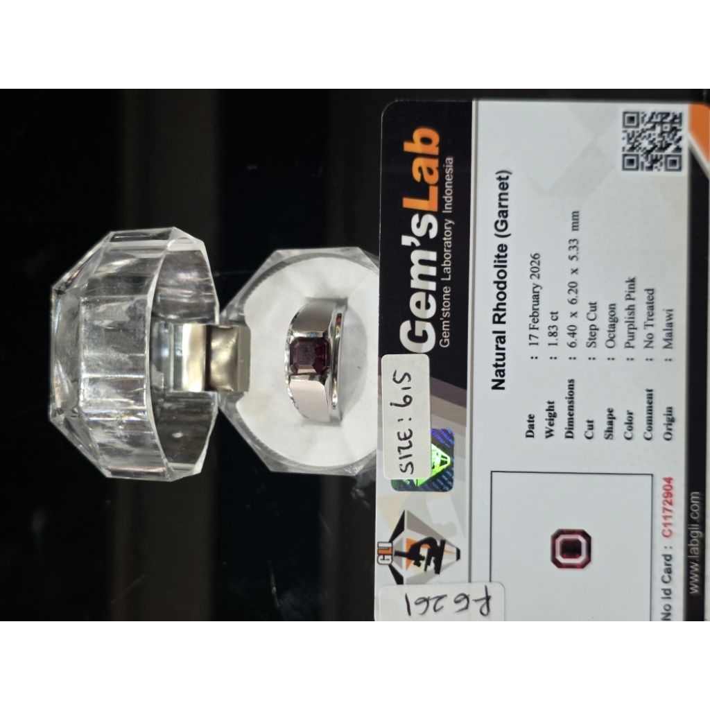 natural rhodolite (garnet)