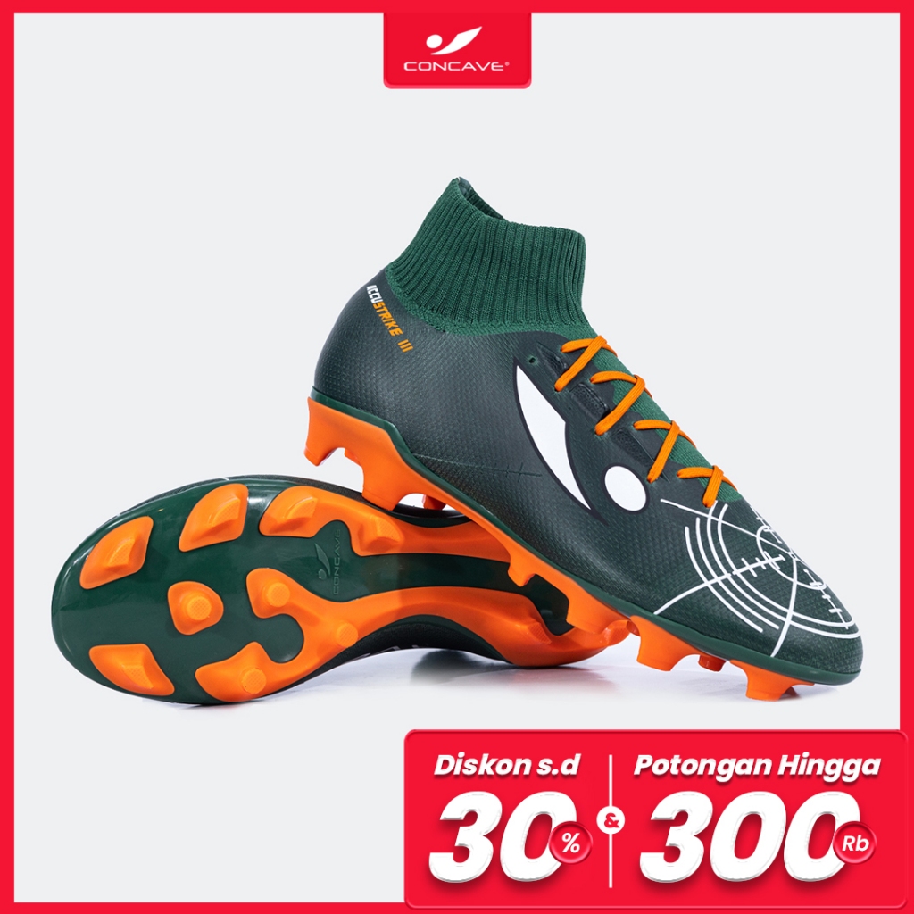 Concave Sepatu Bola Halo Accustrike Precision FG Cosmic Green Orange