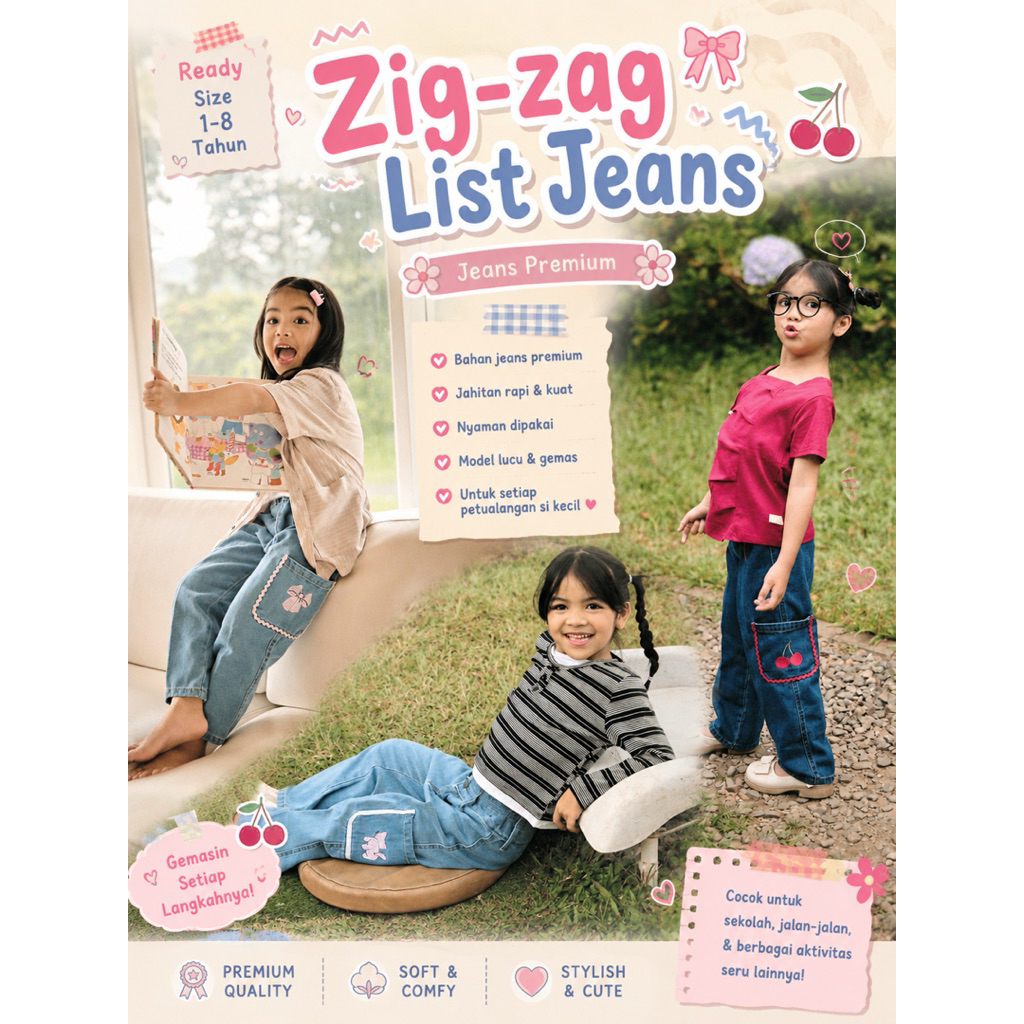 Byputrikids - Zigzag List Jeans