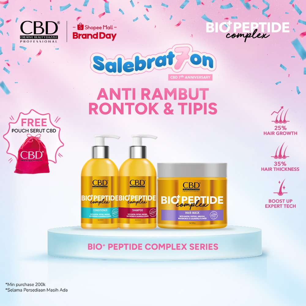 CBD BIO+PEPTIDE COMPLEX Shampoo / Conditioner / Hair Mask for Hair Fall Treatment | Rambut Rontok | 