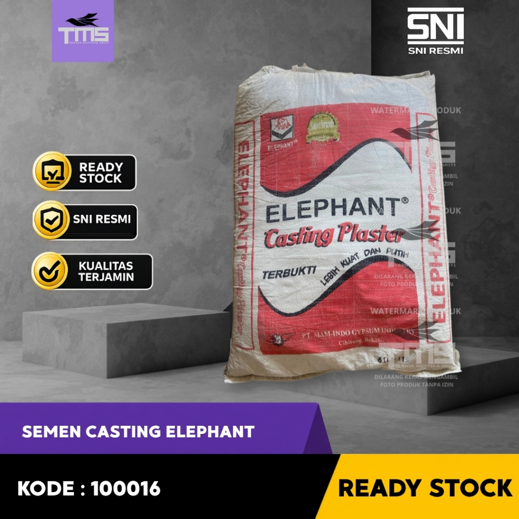 Casting Plaster Elephant 18 Kg Original SNI Resmi Semen Casting Gypsum Cetakan Ornamen Plafon Ready 