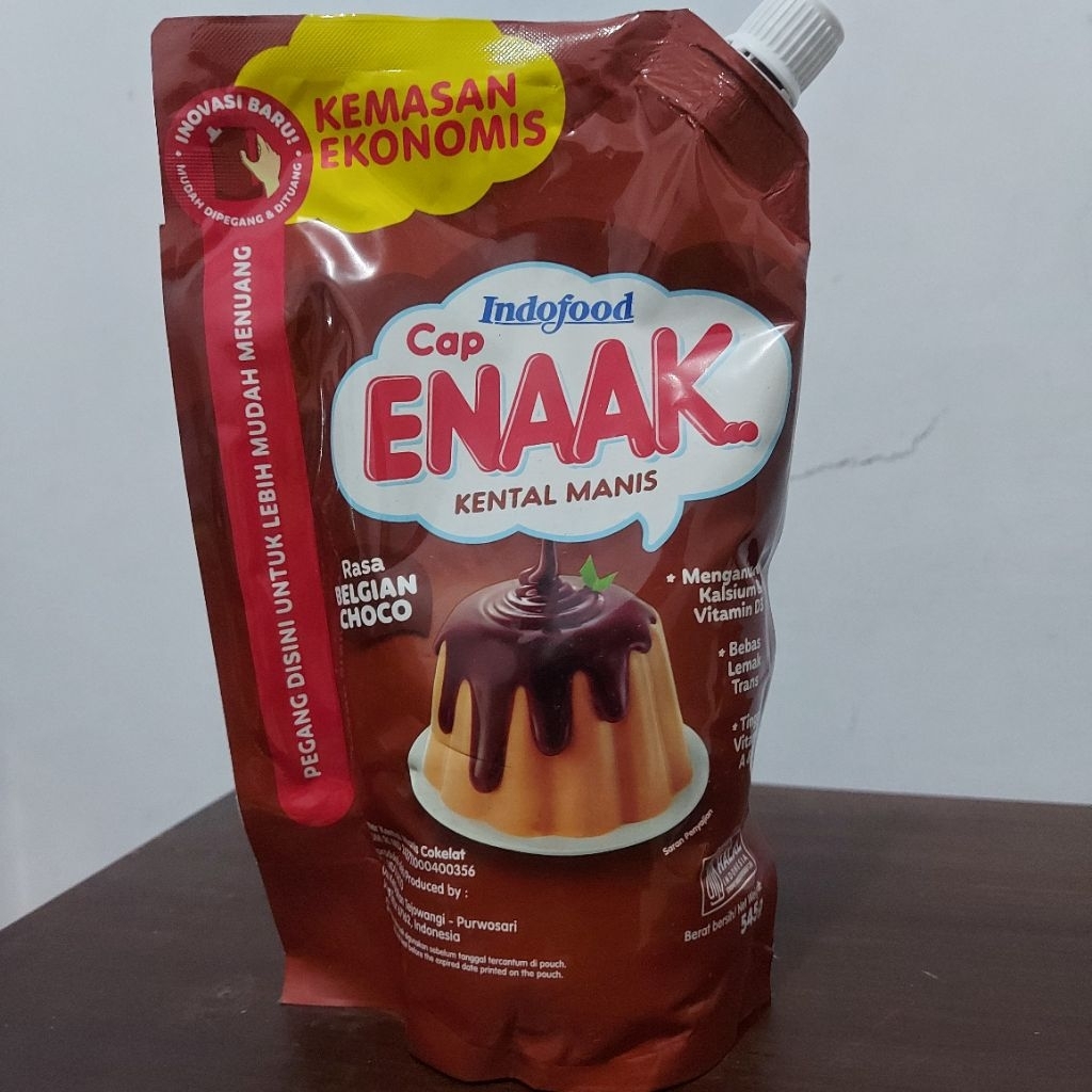 Indofood Cap Enak Enaak Susu Krimer Kental Manis Rasa Belgian Choco Cokelat Kemasan Pouch 545gr