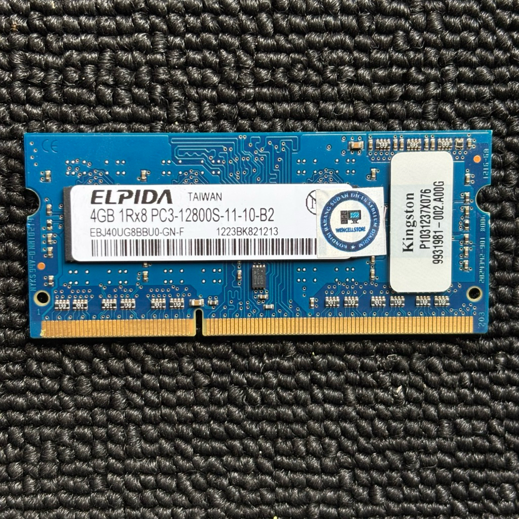 RAM LAPTOP ELPIDA 4GB 1Rx8 PC3-12800S/1600MHZ DDR3