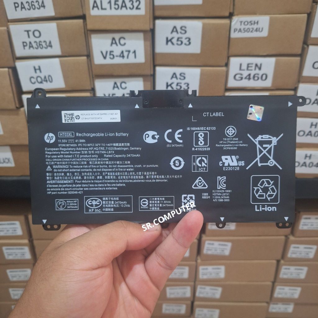 Baterai Laptop HP 14s-dk0075AU 14s-dk0127AU 14s-dk1510AU 14s-dk0126AU HT03XL