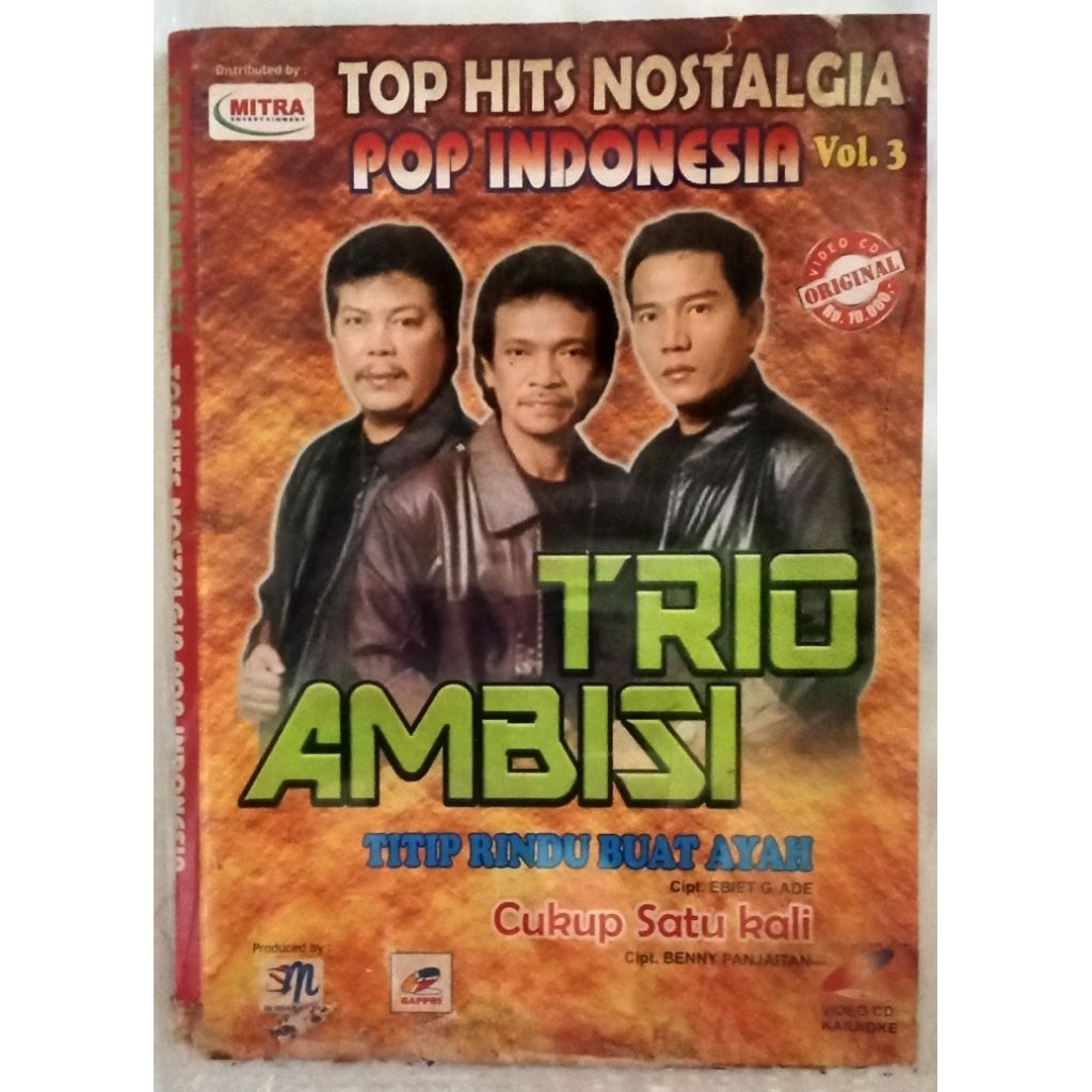 VCD KARAOKE ORIGINAL 'TRIO AMBISI' TOP HITS NOSTAY POP INDONESIA VOL.3
