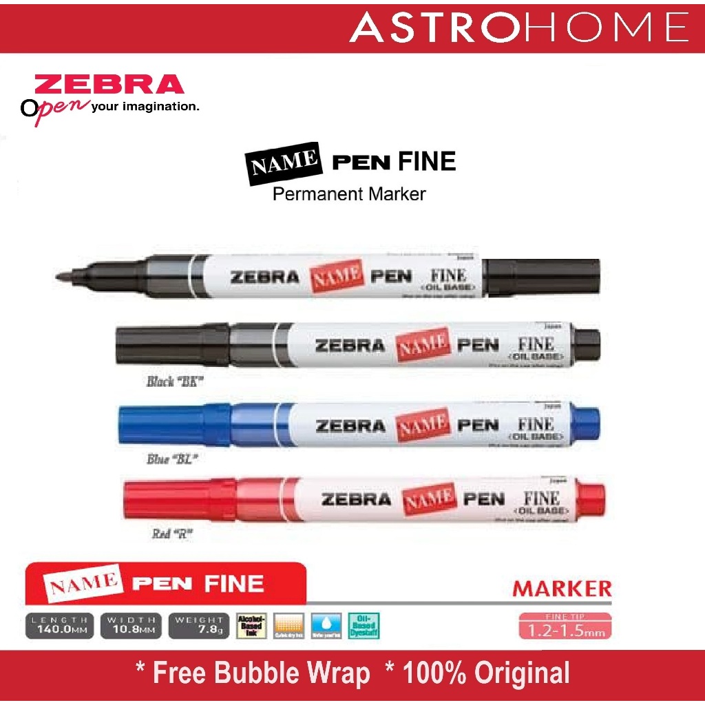 Zebra Namepen Spidol Permanen Permanent Marker Oil Base Spidol Kecil