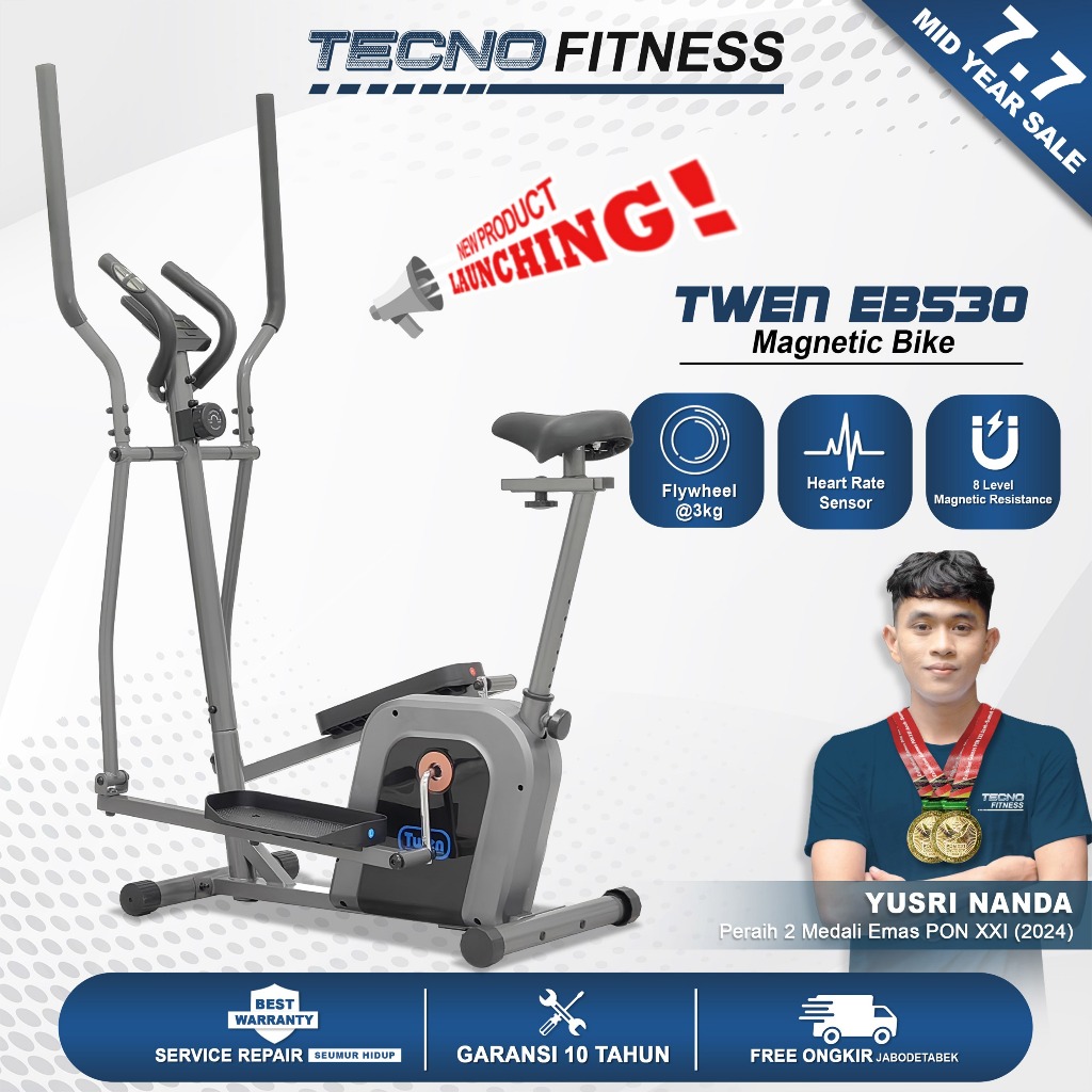 TWEN EB530 Alat Fitness Elliptical Crosstrainer Magnetic Elliptical Bike