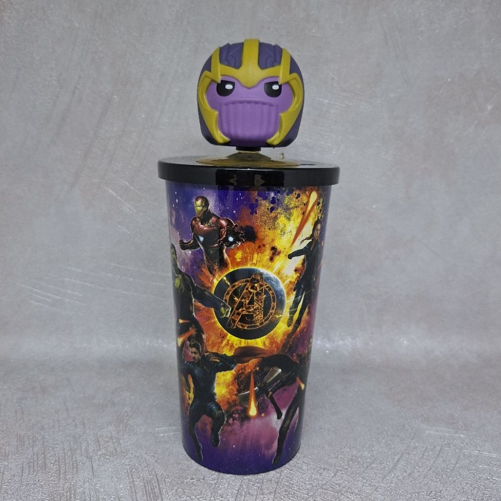 Tumbler movie cup n topper avengers endgame thanos wobble head topper original XXI