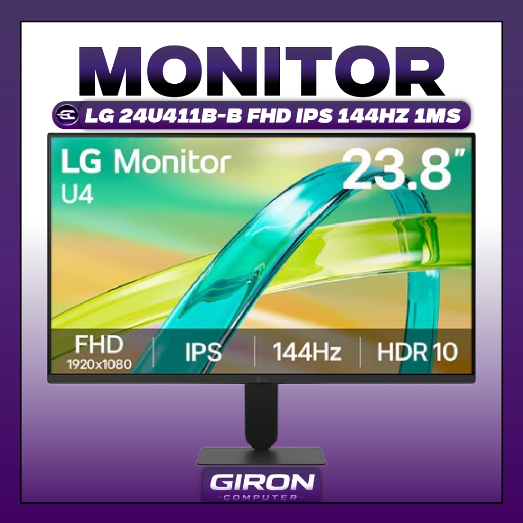 Monitor LED LG 24U411B-B FHD IPS 24 Inch 144Hz 1ms Freesync Gaming Monitor
