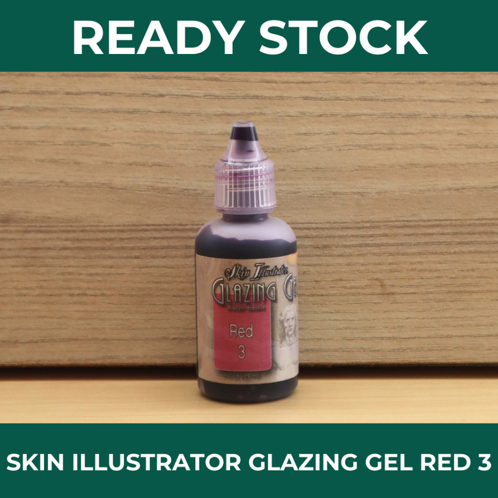 [READY REPACKED] SKIN ILLUSTRATOR GLAZING GEL RED 3 | UNTUK MEMBUAT EFEK LUKA & MEMAR | WATER BASED 