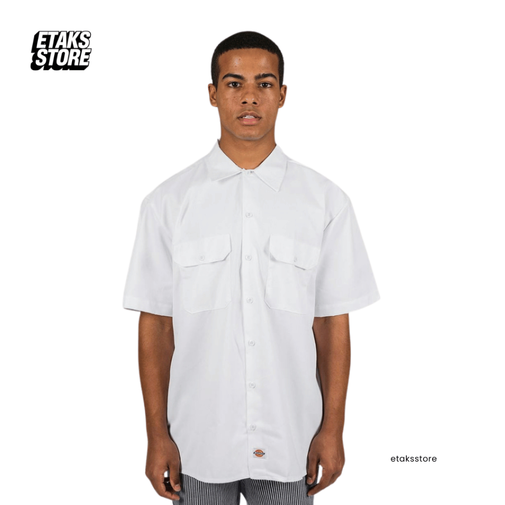 Kemeja Dickies Work Shirt 1574 White | Shirt Casual Work Formal | Original Resmi