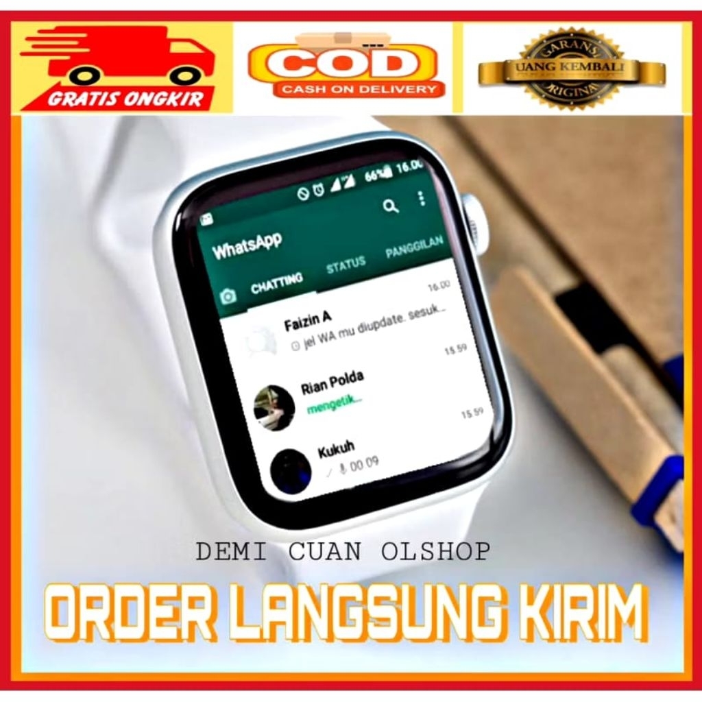 jam tangan pintar android smartwatch anti air bisa wa fb tiktok dll