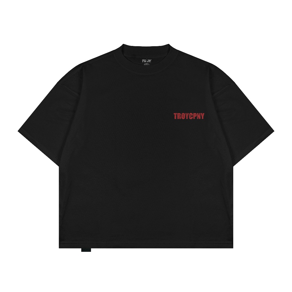 Troy Company Boxy Oversize Tshirt Black Lead - Kaos Pria Boxy Oversize Hitam MBD 3107