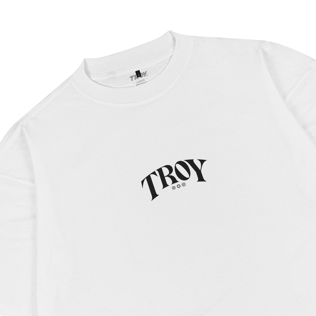 Troy Company Boxy Oversize Tshirt White Wave - Kaos Pria Boxy Oversize Putih MBD 2521