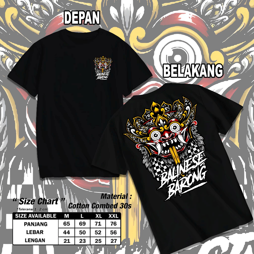 KAOS DISTRO PRIA WANITA KAOS BARONG BALI | INDONESIAN CULTURE