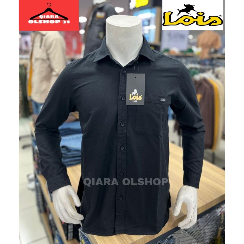 Kemeja lois original slimfit terbaru premium warna hitam