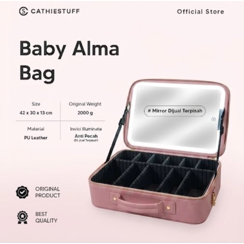 PRELOVED Beauty case cathiestuff baby alma bag tas makeup pink