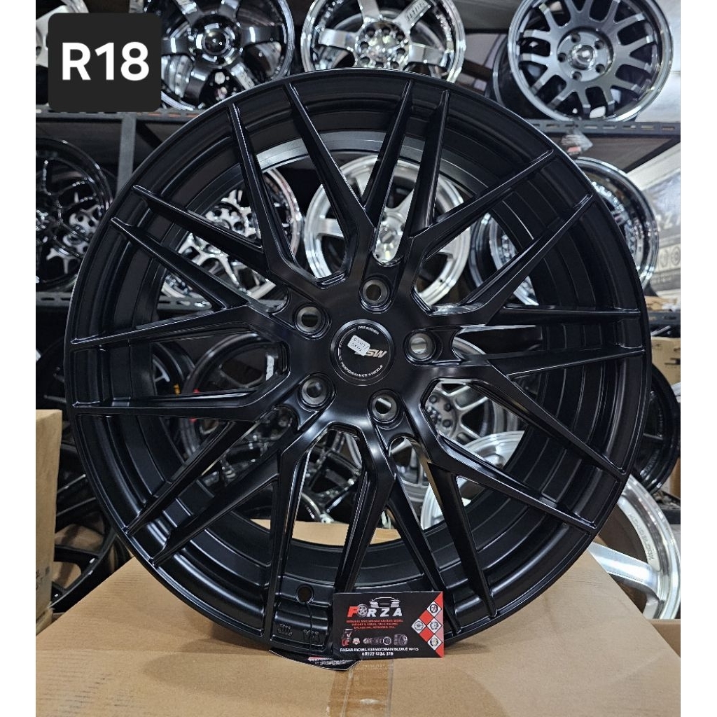 Velg SSW 348 R18 PCD5x112/114.3 Black Satin. Lebar 7.5 ET 40. Made in thailand
