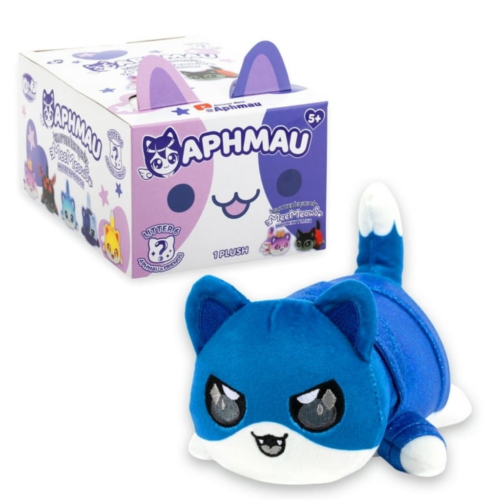 Boneka Plush Aphmau litter 6 Cat Hoody Blue